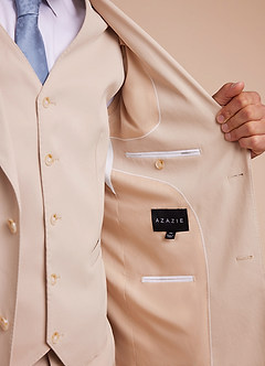 front Carter Tan Cotton Linen Blend Suit Jacket