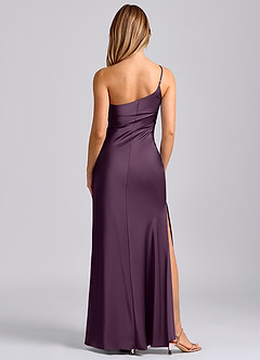 Azazie Marseli 신부 들러리 드레스 인어 한쪽 어깨 스트레치 새틴 바닥 길이 드레스 image6