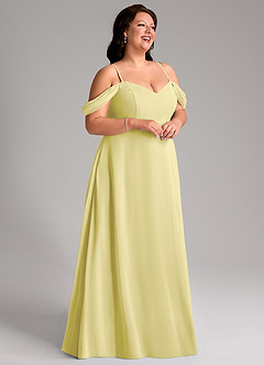 Azazie Marley Abiti da Damigella Abito Convertibile A-Line in Chiffon a Spalla Scoperta Sorbetto Al Limone image16