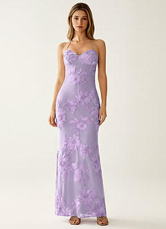 Nasasiya Glyzinien Partykleid aus Stretchspitze mit offenem Rücken image3