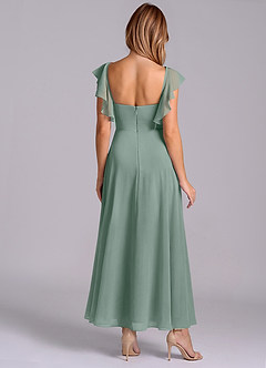 Azazie Leilani Bridesmaid Dresses Silver Sage A-Line Ruched Chiffon Dress image2