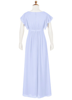 Azazie Daphne Junior A-Linie Plissee Chiffon Kleid Lavendel image7