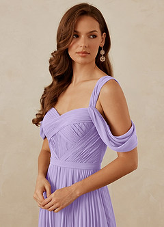 Christian Siriano Bridal for Azazie 1013 Bridesmaid Dresses Lilac A-Line Off the Shoulder Chiffon Dress image2