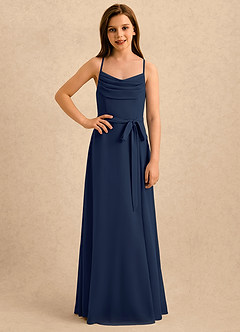 Azazie Jasslyn Girls Formal Sukienki dla dziewczynek sypiących kwiaty Linia A Pofałdowany Szyfon Długość podłogi Sukienka image4