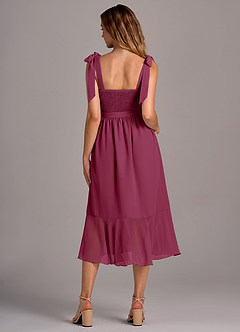 Azazie Deb Bridesmaid Dresses Mulberry A-Line with Pockets Chiffon Convertible Dress image6