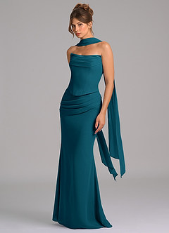 Azazie Sorrel Suknie dla druhen Syrena Gorset Szyfon Do ziemi Sukienka image5