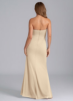 Azazie Mariya Bridesmaid Dresses Champagne Mermaid Strapless Mesh Dress image6