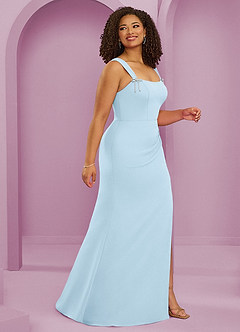 Barbie ♥ Azazie Bridesmaid Dresses Sky Blue Mermaid Pleated Chiffon Dress image9