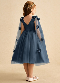 Azazie Staria Abiti da Ragazza di Fiori Abito Principessa in Tulle Increspato Blu Nettuno image9