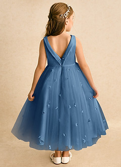 Azazie Angel Abiti da Ragazza di Fiori Abito Principessa in Tulle Fiocco Crepuscolo image6