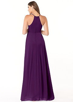 Azazie Annabelle Robes de demoiselle d'honneur de maternité Robe Trapèze Col V plissé Longueur ras du sol Maille image2