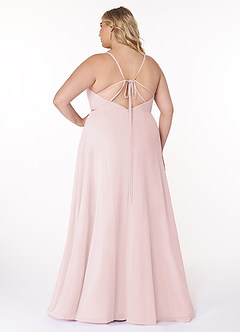 Azazie Everleigh Bridesmaid Dresses Blushing Pink A-Line Sweetheart Pleated Chiffon Dress image9