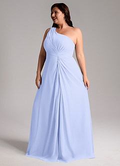 Azazie Brooke Bridesmaid Dresses Lavender A-Line One Shoulder Chiffon Dress image12