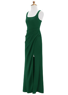Azazie Mero Junior Dark Green Mermaid Pleated Stretch Satin Dress image7