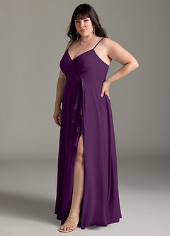 Azazie Akita Bridesmaid Dresses Grape A-Line Chiffon Dress image8