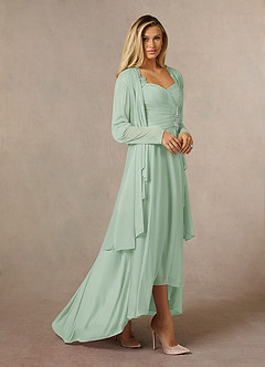 Azazie Anne Mother of the Bride Dresses Agave Sheath Sweetheart Sequins Lace Dress image3