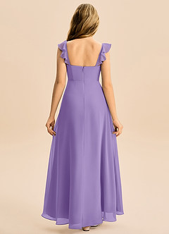 Azazie Mavie Junior Linia A Marszczony Szyfon Długość podłogi Młodsza druhna Sukienka image2