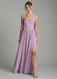 Azazie Novi Bridesmaid Dresses Wisteria A-Line Pleated Chiffon Dress image1
