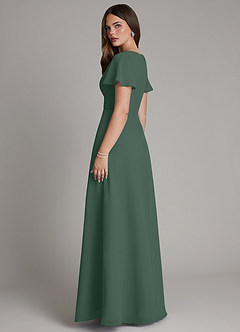 Azazie Kaya Final Sale Sea Moss A-Line Pleated Chiffon Dress image2
