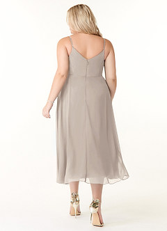Azazie Clarissa Bridesmaid Dresses Frost A-Line V-Neck Chiffon Dress image8