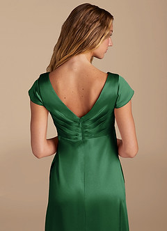 Azazie Allessia Maternity Bridesmaid Dresses A-Line Metallic Satin Floor-Length Dress image6