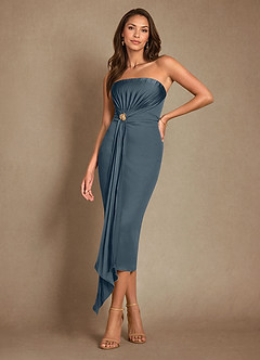 Azazie Dinanta Mother of the Bride Dresses Twilight Column Pleated Chiffon Dress image1