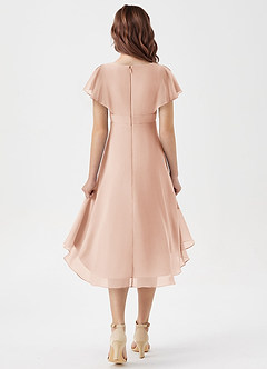 Azazie Graciela Junior A-Line Plisseret Chiffon Asymmetrisk Junior brudepige Kjole image2