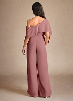 Azazie Halima Mother of the Bride Dresses Desert Rose Jumpsuit/Pantsuit Side Slit Chiffon Dress image3