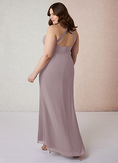 Azazie Becca Bridesmaid Dresses Dusk Sheath V-Neck Chiffon Dress image10