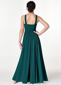 Azazie Jiya Junior Peacock A-Line Pleated Mesh Dress image2