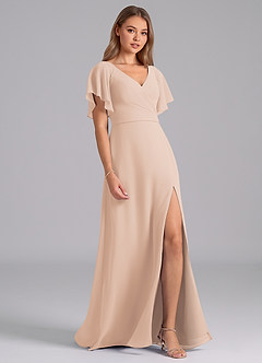 Azazie Ambrosia Brautjungfernkleider A-Linie Plissee Chiffon Kleid Englisches Rosa image5