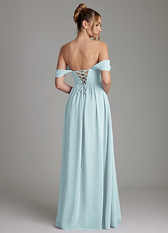 Azazie Caterina Bridesmaid Dresses Mist A-Line Corset Chiffon Dress image10