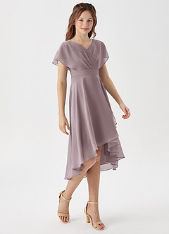 Azazie Graciela Junior Dusk A-Line Pleated Chiffon Dress image5