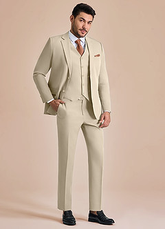 front James Tan Structured Stretch 3-piece suit