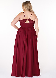 Azazie Cora Bridesmaid Dresses Burgundy A-Line Pleated Chiffon Dress image7