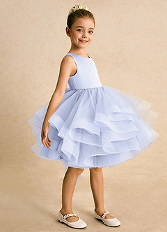 Azazie Tinie Flower Girl Dresses Lavender Ball-Gown Bow Tulle Dress image4