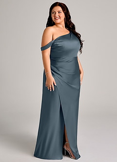 Azazie Madelyn Bridesmaid Dresses Twilight Mermaid One Shoulder Stretch Satin Convertible Dress image12