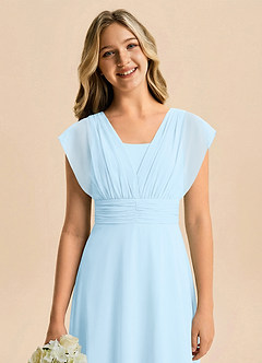 Azazie Soline Junior Klä av A-Line i Chiffong Plisserad image6