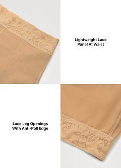 front Lace High Waist Tummy Control Butt Lifting Shapewear Shorts