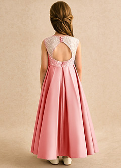 Azazie Candy Girl Flower Girl Klänningar Klä Balklänning i Matt satäng Rosett image2