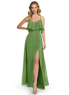 Azazie Jean Bridesmaid Dresses Basil A-Line Chiffon Convertible Dress image1