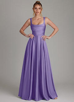 Azazie Azaria Brautjungfernkleider A-Linie Korsett Stretch-Satin Kleid Tahiti image1