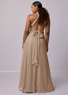 Barbie ♥ Azazie Bridesmaid Dresses Taupe A-Line Pleated Chiffon Dress image8