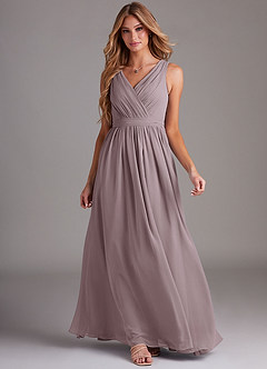 Azazie Kingsley Bridesmaid Dresses Dusk A-Line Lace Chiffon Dress image3