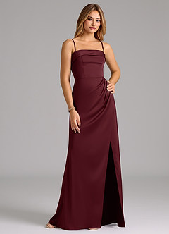 Azazie Aretha Bridesmaid Dresses Cabernet A-Line Strapless Stretch Satin Convertible Dress image6