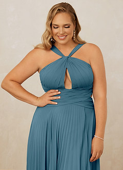 Christian Siriano Bridal for Azazie 1009 Bridesmaid Dresses Bermuda A-Line Pleated Chiffon Dress image13