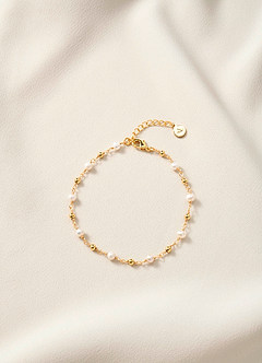 front Gold Beads Pearl Bracelet