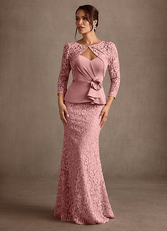 Azazie Vivian vestidos de madre de la novia Vestido Rosa Polvorienta de Encaje de Corte Sirena image1