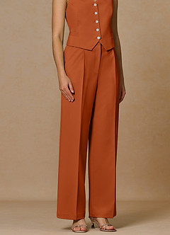 front Rowan Burnt Orange Refined Weave Performance pants