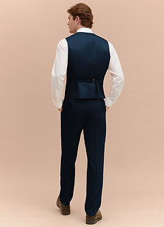 front William Navy Blue Comfort Blend Suit Vest